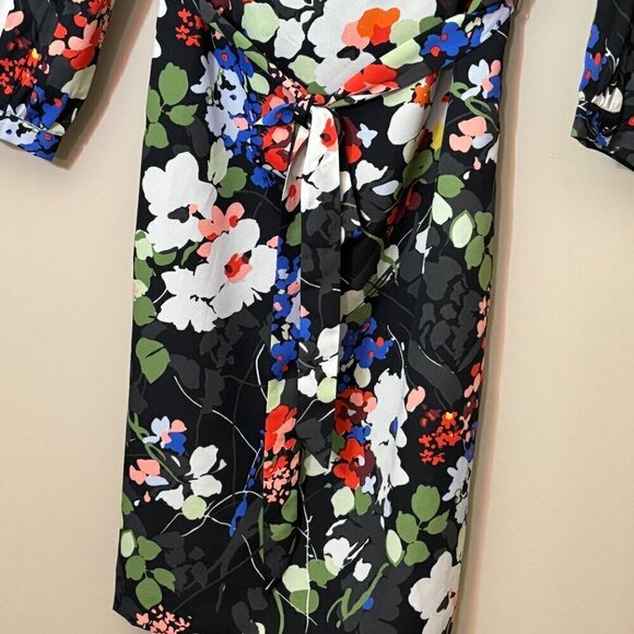 Banana Republic Off the Shoulder Floral Dress Black Women's Size S - Picture 5 of 15